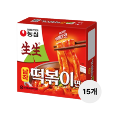 농심 생생 납작떡볶이면, 258g, 15개