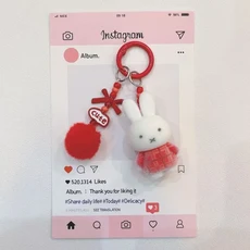 트렌디한 미피 토끼 키체인 만화 피규어 휴대폰 열쇠고리 액세서리 가방 장식 참 펜던트 선물, 08 S3