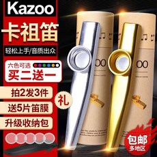IM 優質卡祖笛 金屬KAZOO 尤克里里 吉他伴奏 演奏樂器配件 卡祖笛子, 五笛膜（單笛膜）, 1個