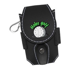 JC 골프공 가방 골프공 휴대 파우치 클립형 수납 파우치 티 홀더 및 미니 포켓이 있는 다기능 휴대용 골프공, 5cm x 9cm, PU, 검은색