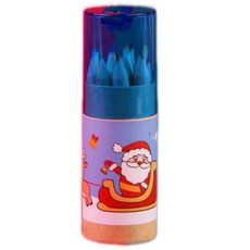 萱寶媽咪 兒童聖誕節12色彩色鉛筆組 女童卡通印花彩色鉛筆 男童美術鉛筆 聖誕禮物 交換禮物 文具 幼稚園慶生禮物 兒童繪畫色鉛筆, 藍老人12色彩鉛筆, 1個