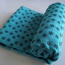 臺灣出貨 梅花點瑜伽鋪巾瑜伽毯瑜伽墊加厚瑜伽巾防滑可機洗毛巾毯 3UPK, 墨綠大尺寸：185*80cm+送網袋, 1個