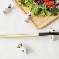 귀여운 점박이 강아지 젓가락받침대 4P 퓨전 세팅 고급스러운