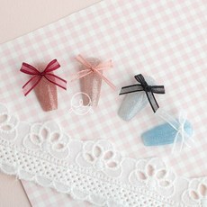 주얼리78 시스루리본 네일파츠, 5개, 2-블랙