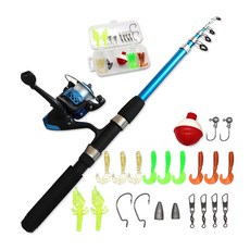 제품공감 입문자용 루어 낚싯대 세트 구멍치기 계곡낚시 바다낚시 루어낚시, 혼합색상