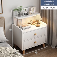POVEST 침대옆수납장 2026 신형 초협폭 침대 수납장미니멀 고급감 침실 머릿장 선반, 1개, 화이트 이중서랍 타입