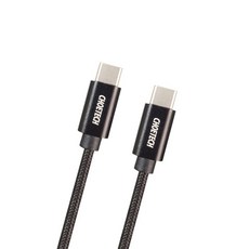 Choetech USB-C to USB-C 100W 編織PD充電傳輸線, 黑色, 1個, 55cm