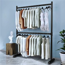 의류 전시 스텐드 욕실 옷가게 베란다 마켓 매장, A. 블랙 더블 60x160