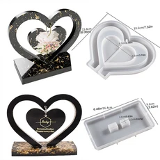 1 세트 심장 사진 프레임 실리콘 금형 크리스탈 에폭시 수지 주조 금형 DIY 쥬얼리 공예 금형 데스크탑 장, 07 Set 2