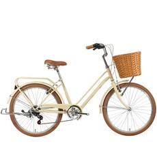 2026 알톤 클래식 2407 여성용 바구니 자전거 24인치 7단 무료 완조립+사은품, 1개, 160cm, 클래식 2407 베이지