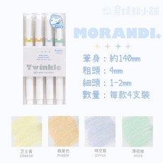 MORANDI. Twinkle 雙頭螢光筆, 1個, Morandi 莫蘭迪(1套),消費未滿99元不出貨(不含運費)