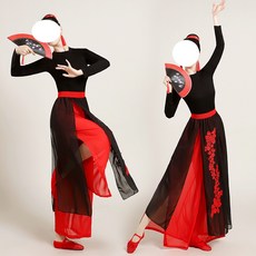 쌍천 난타복 여성 고전무용연습복 상하의세트 벨리댄스복 무대공연 댄스복세트 A25081801