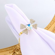 테이블 냅킨링 크리스마스 홈파티 테이블 장식 4PCS 세트, 4개, 보석리본