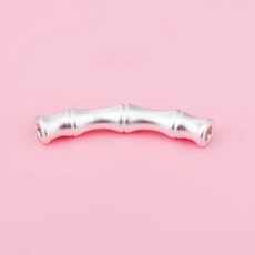풋 실버 하드 매끄러운 표면 대나무 튜브 구부러진 비드 손으로 짠 쥬얼리 재료, 1개