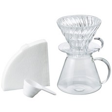 V60 Glass Brewing Kit 600ml S-VGBK-02-T HARIO(하리오) 유리 브루잉 키트 실용 용량, 클리어