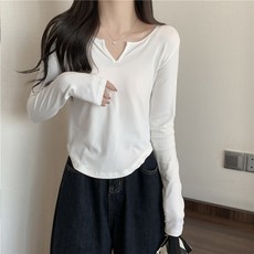 梨卡 女裝 刷毛加絨T恤 V領長袖上衣 秋冬顯瘦百搭上衣 BR1932【現貨24H】