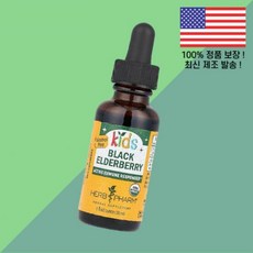 허브팜 어린이 칠드런 키즈 아이 블랙 엘더베리 무알콜 1온스 30ml Herb Pharm Kids Black Elderberry Alcohol Free 1 floz, 1