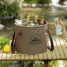 접이식 설거지통 캠핑 식기 조리도구 다용도 캠핑세척통 20L, 브라운