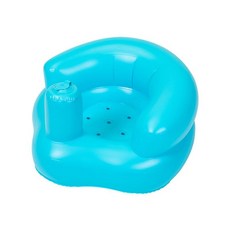 嬰兒小沙發 寶寶沙發 學坐椅 兒童沙發 兒童座椅嬰兒充氣防摔坐座椅寶寶用餐椅嬰幼兒音樂小沙髮新款寶寶學坐椅, （按壓打氣）藍色簡單款