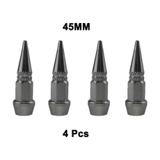 범용 알루미늄 자동차 스타일링 튜닝 자동차 타이어 밸브 스템 캡 스파이크 모양 금속 먼지 커버 자전거, 12 45mm Titanium 4pcs