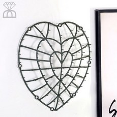 풀드림몰 벽걸이 꽃꽂이 비누꽃 베이스 2개셋트 꽃꽂이재료, 하트 37cm 2개