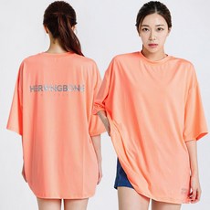 헤링본 남자 여자 반팔 래쉬가드 공용 수영복 루즈핏 애슬레저룩 상의 티 오버 빅사이즈 RD307