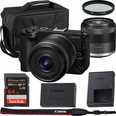 캐논 EOS R50 V 미러리스 카메라 RF-S 14-30mm f4-6.3 IS STM PZ 렌즈 64GB 메모리 케이스 UV 필터 등 11개 세트, 캐논 EOS R50 V 미러리스 카메라 RF-S 14-, 1개