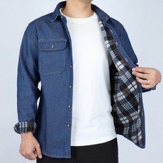 남자청남방 겨울 기모 캐주얼 데님 셔츠 빅사이즈