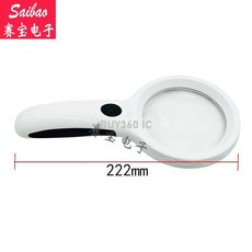 6倍高清手持式放大鏡便攜式大小鏡頭LED光學老人閱讀兒童學生科學, 1個