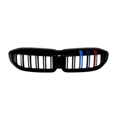 BMW 3 시리즈 G20 G21 G28 318i 320i 320d 330i M340i 19-22 프론트 키드니 그릴 상단 범퍼 호환, Double Slat Style, 1개