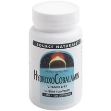 SOURCE NATURALS 羥鈷胺 1毫克 櫻桃口含錠 無糖 無麩質, 1個, 120 件