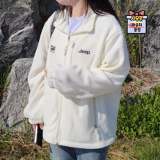 [국내매장판]JEEP 지프 후리스 뽀글이 플리스 집업 데일리 남여공용 +파우치증정