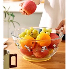 史奴比聯名 加大鋼化玻璃揉麵團沙拉盆 大容量耐用 微波烤箱洗碗機適用, 加大號,史奴比加大鋼化玻璃, 1個