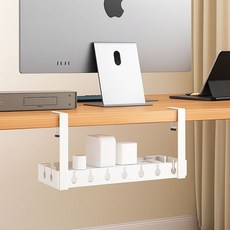 글로리존 무타공 멀티탭 정리함 콘센트 케이블 정리, 1개, 40cm 화이트