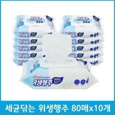 99.9% 항균으로 세균닦는 위생행주 캡형, 80개, 10개
