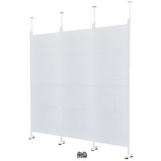 巴塞隆納 鐵製洞洞板 頂天立地屏風置物架, 白色,基本款(194公分), 詳見包裝