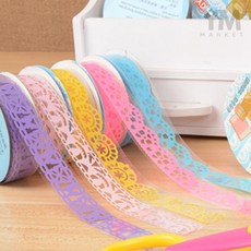 YM 레이스 마스킹 테이프 1P 데코테이프, 금색