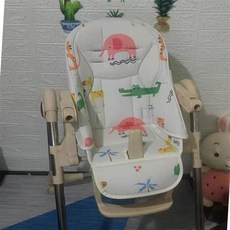 【A 優選】貝能餐椅原廠坐墊h580防水pu寶寶皮套夏座墊配件安全帶, 米白動物牛津布透氣耐用600D