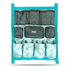 Jeffers Expression 트레일러 도어 캐디 - 말 용품 그루밍 도구 물병용 승마 압정 정리함 - 스톨 및 헛간용 걸이용 스트랩이 있는 패딩 포켓 - 승마 투알, 비스비 블루