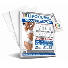 Bruizex Lipo 폼 수술 후 패드 지방 흡입 회복 보드 압축 의류 시트 Faja 복부 바인더 허리 트레이너 랩 BBL 베개와 호환 가능 3팩, Bruizex Lipo 폼 수술 후 패드, 지방 흡입