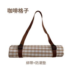 防潮防水野餐墊 露營戶外坐墊 摺疊便攜郊遊墊 多人家庭用 隨行好收納 易清潔摺疊, 咖啡格子防潮墊