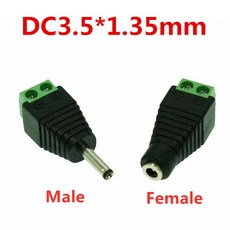 10Pcs 남성 여성 DC 전원 플러그 커넥터 3.5x1.35mm x 3.5mm 필요 없음 용접 어댑터 12V 24V CCTV 용, 5 Female 5 male