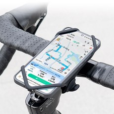GUB P6 자전거 핸들바 휴대폰 거치대 경량 실리콘 / MTB 로드바이크 겸용, 블랙, 1개