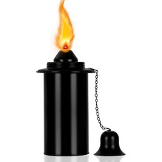 줄러질 토치 교체용 캐니스터 16온스 리필용 대나무 캔 시트로넬라 테이블탑 야외 파티오 가든 데코 블랙, 16OZ-1PCS