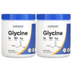 Nutricost 글리신 파우더 무맛 Glycine, 2개, 454g