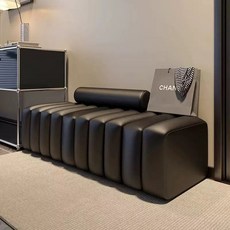 벨벳 현관벤치 대기 의자 거실 매장 라운지 긴 쇼파, 블랙 80x45x43