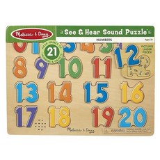 美國瑪莉莎 Melissa & Doug 聲音拼圖 英文童謠 消防 動物園 情境 農場 交通 樂器 數字 藍色小腳印, 1個