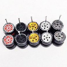 5세트(5대용) 1/64 합금 자동차 바퀴 고무 타이어 1 64 미니 모델 자동차 성냥갑, Y petal