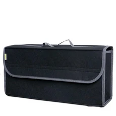 KKJOY 두꺼운 블랙 펠트 자동차 트렁크 수납함 접이식 잡동사니 정리함 차량 부트 공간용, 1개, 기타