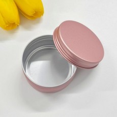 원형 알루미늄 틴케이스 핑크 80ml 캔들 소이왁스 소분 공예, 상세페이지 참조, 1개